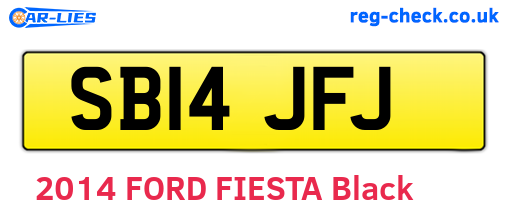 SB14JFJ are the vehicle registration plates.