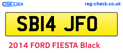 SB14JFO are the vehicle registration plates.