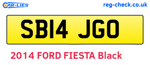 SB14JGO are the vehicle registration plates.