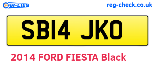 SB14JKO are the vehicle registration plates.