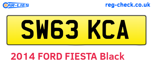 SW63KCA are the vehicle registration plates.