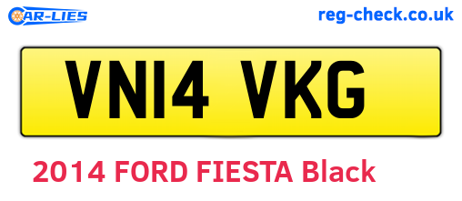 VN14VKG are the vehicle registration plates.