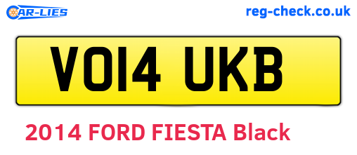 VO14UKB are the vehicle registration plates.