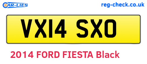 VX14SXO are the vehicle registration plates.