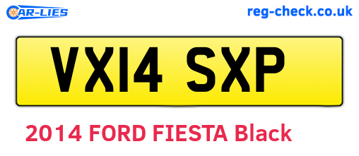 VX14SXP are the vehicle registration plates.