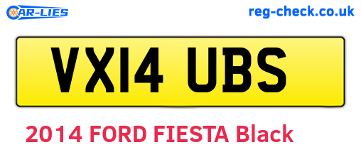 VX14UBS are the vehicle registration plates.