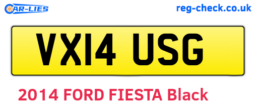 VX14USG are the vehicle registration plates.
