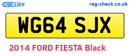 WG64SJX are the vehicle registration plates.