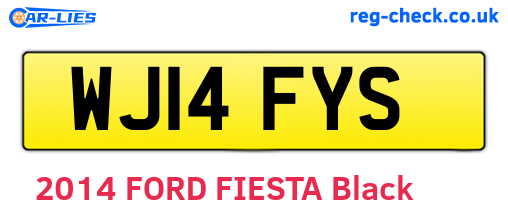 WJ14FYS are the vehicle registration plates.