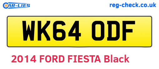 WK64ODF are the vehicle registration plates.