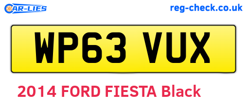 WP63VUX are the vehicle registration plates.
