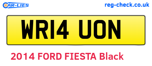 WR14UON are the vehicle registration plates.