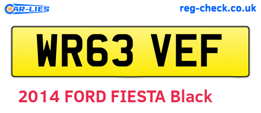 WR63VEF are the vehicle registration plates.