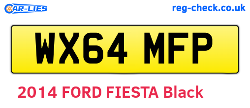 WX64MFP are the vehicle registration plates.