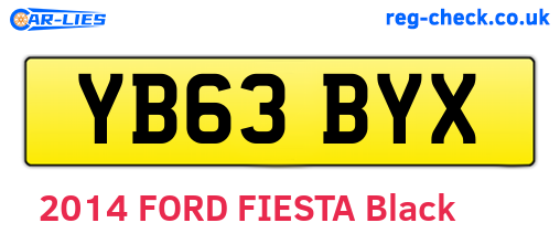 YB63BYX are the vehicle registration plates.