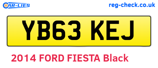 YB63KEJ are the vehicle registration plates.