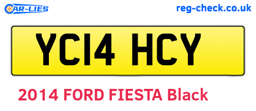 YC14HCY are the vehicle registration plates.