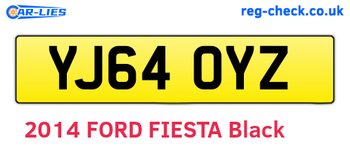 YJ64OYZ are the vehicle registration plates.