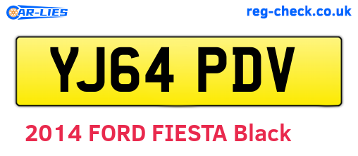 YJ64PDV are the vehicle registration plates.