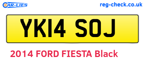 YK14SOJ are the vehicle registration plates.