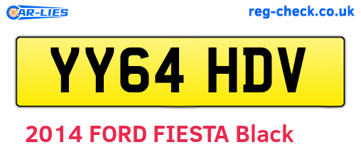 YY64HDV are the vehicle registration plates.