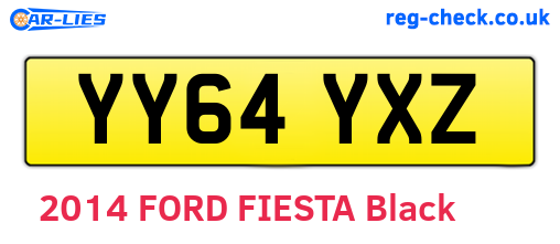 YY64YXZ are the vehicle registration plates.