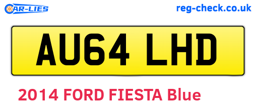 AU64LHD are the vehicle registration plates.