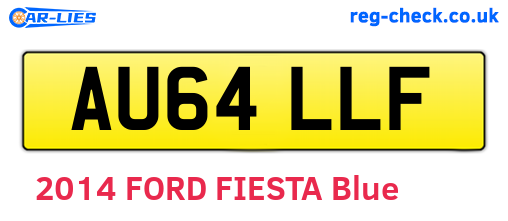 AU64LLF are the vehicle registration plates.