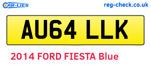AU64LLK are the vehicle registration plates.