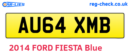 AU64XMB are the vehicle registration plates.
