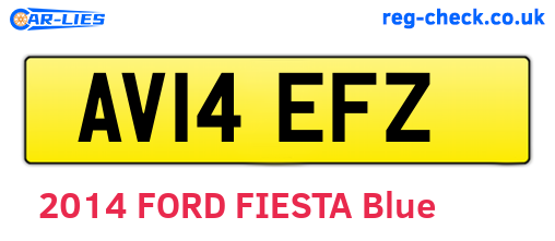 AV14EFZ are the vehicle registration plates.