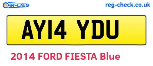 AY14YDU are the vehicle registration plates.