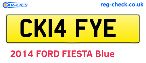 CK14FYE are the vehicle registration plates.