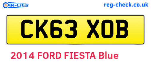 CK63XOB are the vehicle registration plates.