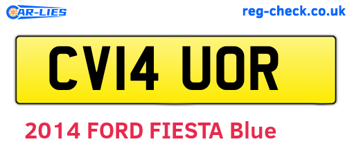 CV14UOR are the vehicle registration plates.