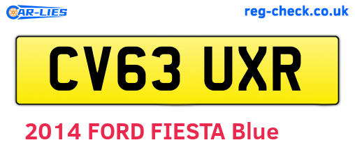 CV63UXR are the vehicle registration plates.