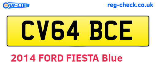 CV64BCE are the vehicle registration plates.
