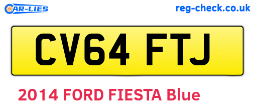 CV64FTJ are the vehicle registration plates.