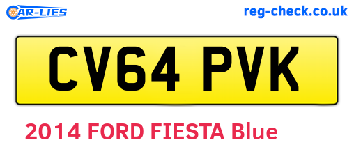 CV64PVK are the vehicle registration plates.