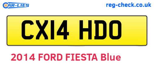 CX14HDO are the vehicle registration plates.