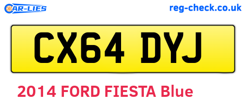 CX64DYJ are the vehicle registration plates.