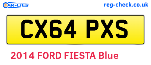 CX64PXS are the vehicle registration plates.