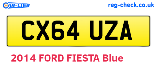 CX64UZA are the vehicle registration plates.