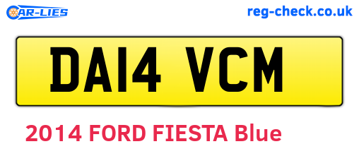DA14VCM are the vehicle registration plates.