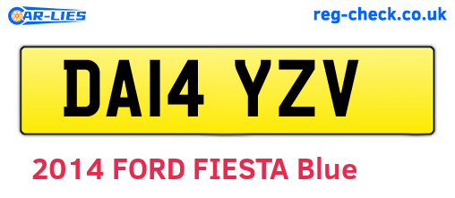 DA14YZV are the vehicle registration plates.