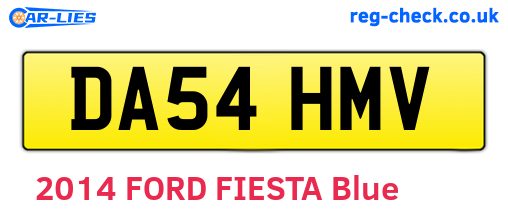 DA54HMV are the vehicle registration plates.