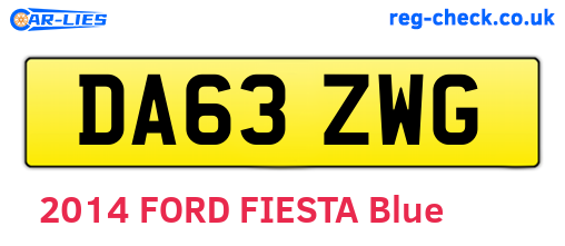 DA63ZWG are the vehicle registration plates.