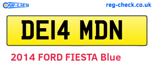 DE14MDN are the vehicle registration plates.