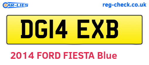 DG14EXB are the vehicle registration plates.