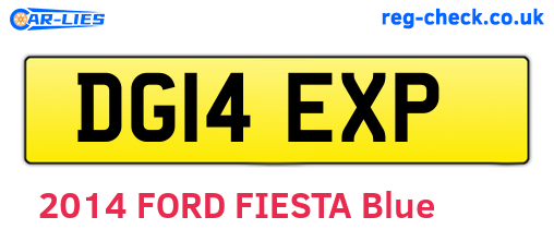 DG14EXP are the vehicle registration plates.